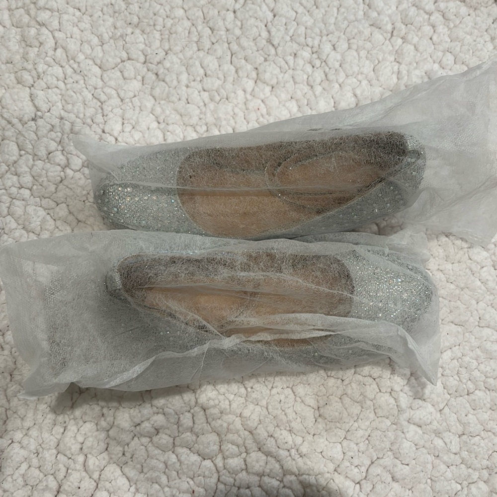 Silver rhinestone wedges